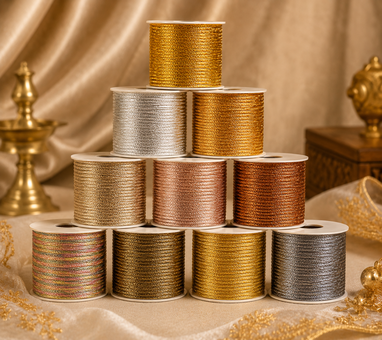 Premium Jari metallic yarn spools
